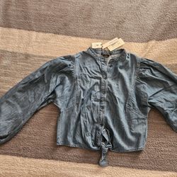 Sanctuary Denim Blouse Size xs New With Tag