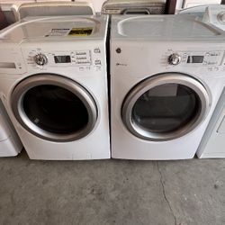 White GE Washer And Electric Dryer Matching Set