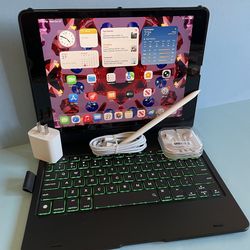 Apple IPad 9th Generation (10.2” Retina /Touch ID /IOS 26/ 2021 Model) 64GB with Pen, Keyboard  & Accessories