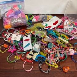 Large Lot of Girls Play Jewelry and Crafting Items Bracelets etc $10 for All 