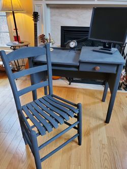 Rustic primitive desk n chair solid oak