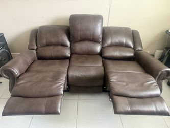 Leather Reclining Sofa