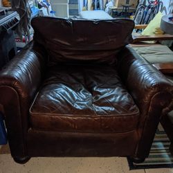 Restoration Hardware Lancaster Chair and Ottoman