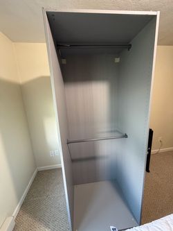 Freestanding Wardrobe Closet with Hanging Rods