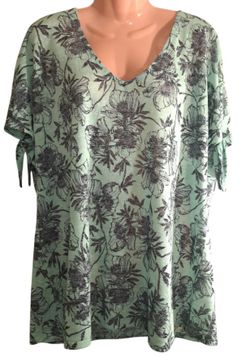 18-20 Plus Size V Neck Lane Bryant Mint Green Short Sleeve Top