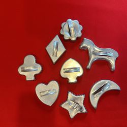 Vintage Assorted Aluminum Cookie Cutters Lot-8