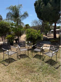 💥Today ONLY!!💥 Set of 4 Beautiful Metal Lattice  Patio Armchairs (Read Description)