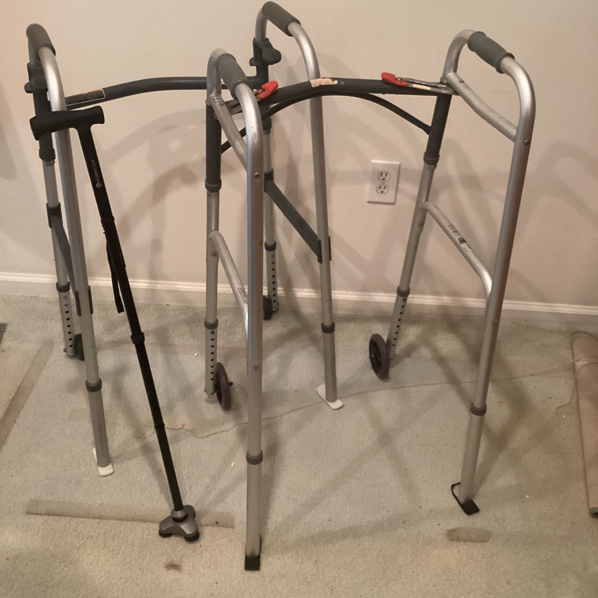 Walkers- Shower Chair -Toilet Risers -Shower Suction Cup Handles- Sock Slider- Wide View Rear View Mirror
