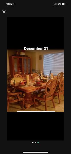 Hardwood Heavy Dining Elegant Table With 6 Chairs