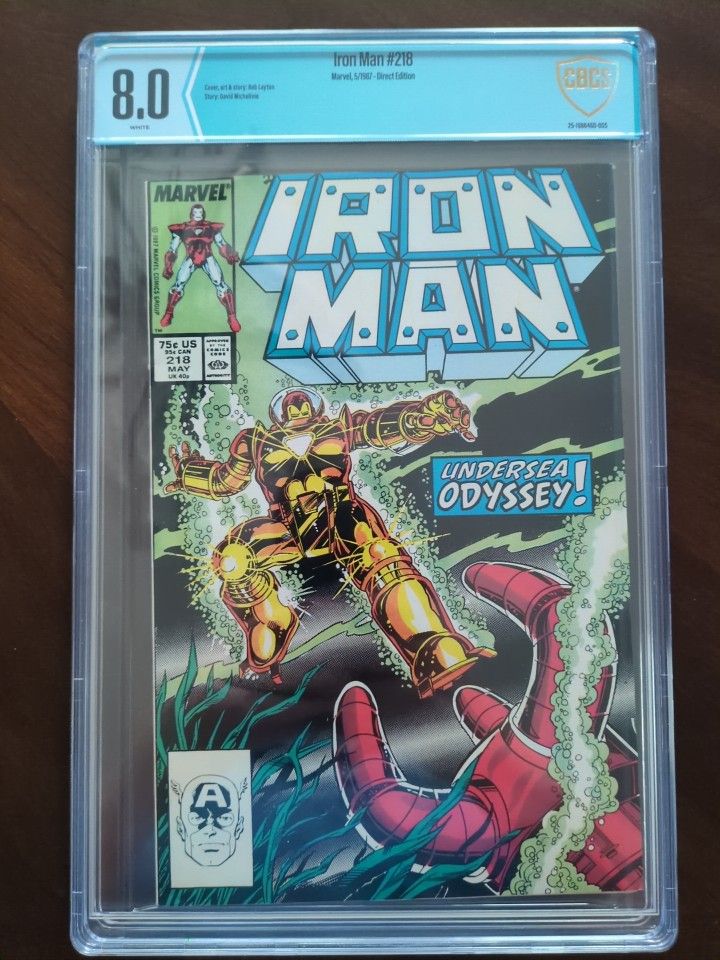 Iron Man 218 Comic Graded 8.0 CBCS 1987 Direct Edition