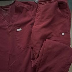 Figs Set Xxs Burgundy