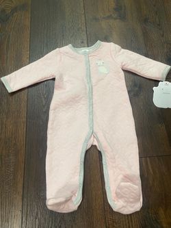 New girls pink cat sleeper pajamas size 6/9 months by little beginnings #8
