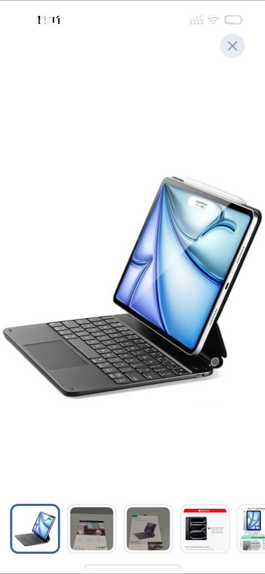 ESR iPad Air 11 inch Case with Keyboard (M3/M2, 2025/2024), iPad Pro 11 (4th/3rd/2nd/1st Gen) & Air