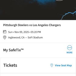 2 Pittsburgh Steelers/ Chargers Tickets 11/9