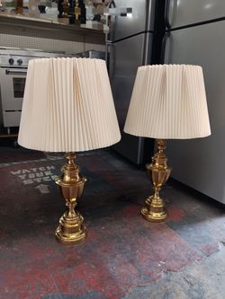 Genuine Stiffel solid brass table lamps pair