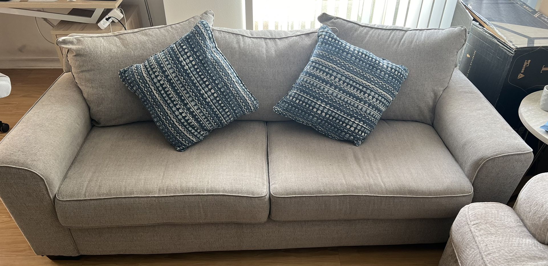 Grey Fabric Sofa - 3 Seater