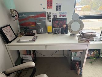 White IKEA desk