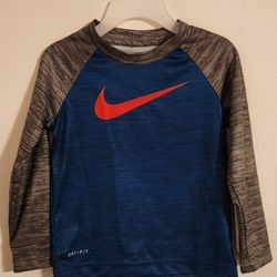 Nike Chasing Stripes Toddlers Long Sleeves Shirt Size 2T Color Royal Blue with Gray 