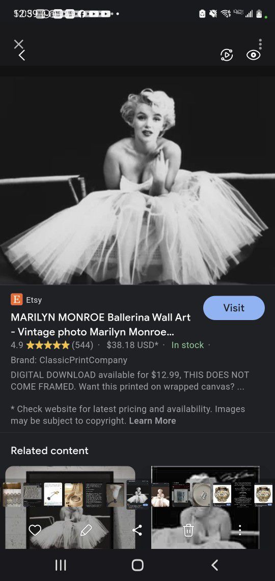Marilyn Monroe Framed Picture