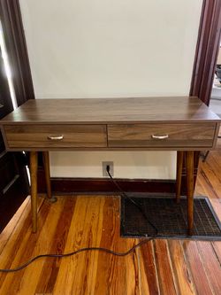 Montage Mid-Century Desk with Drawers/Walnut