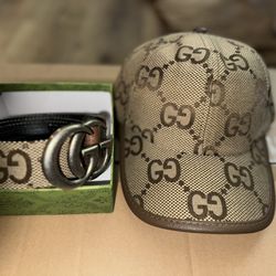 Gucci Hat With Matching Bet (jumbo GG) 