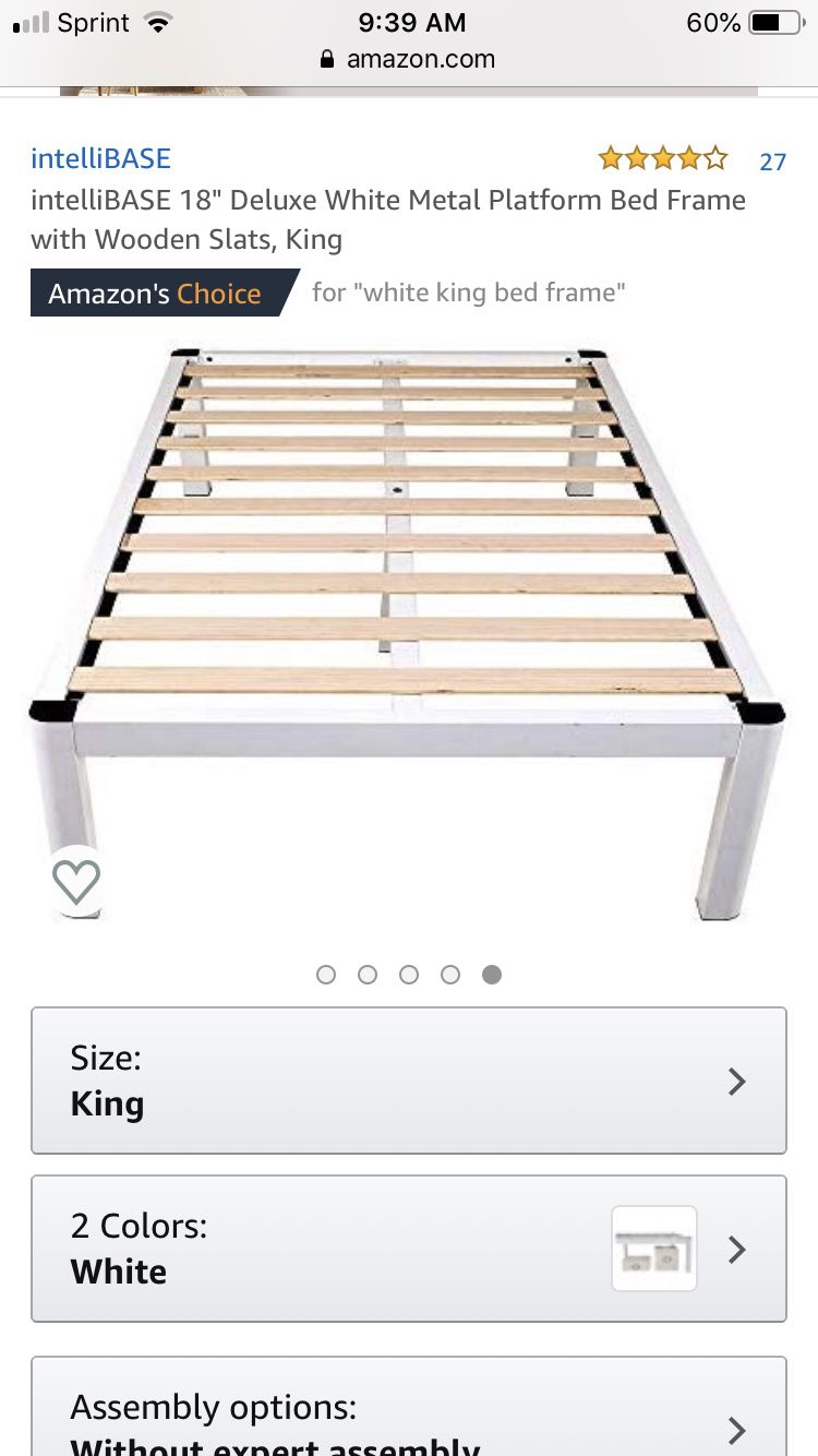 Full sized bed frame white. Need to have out Thurs/Fri