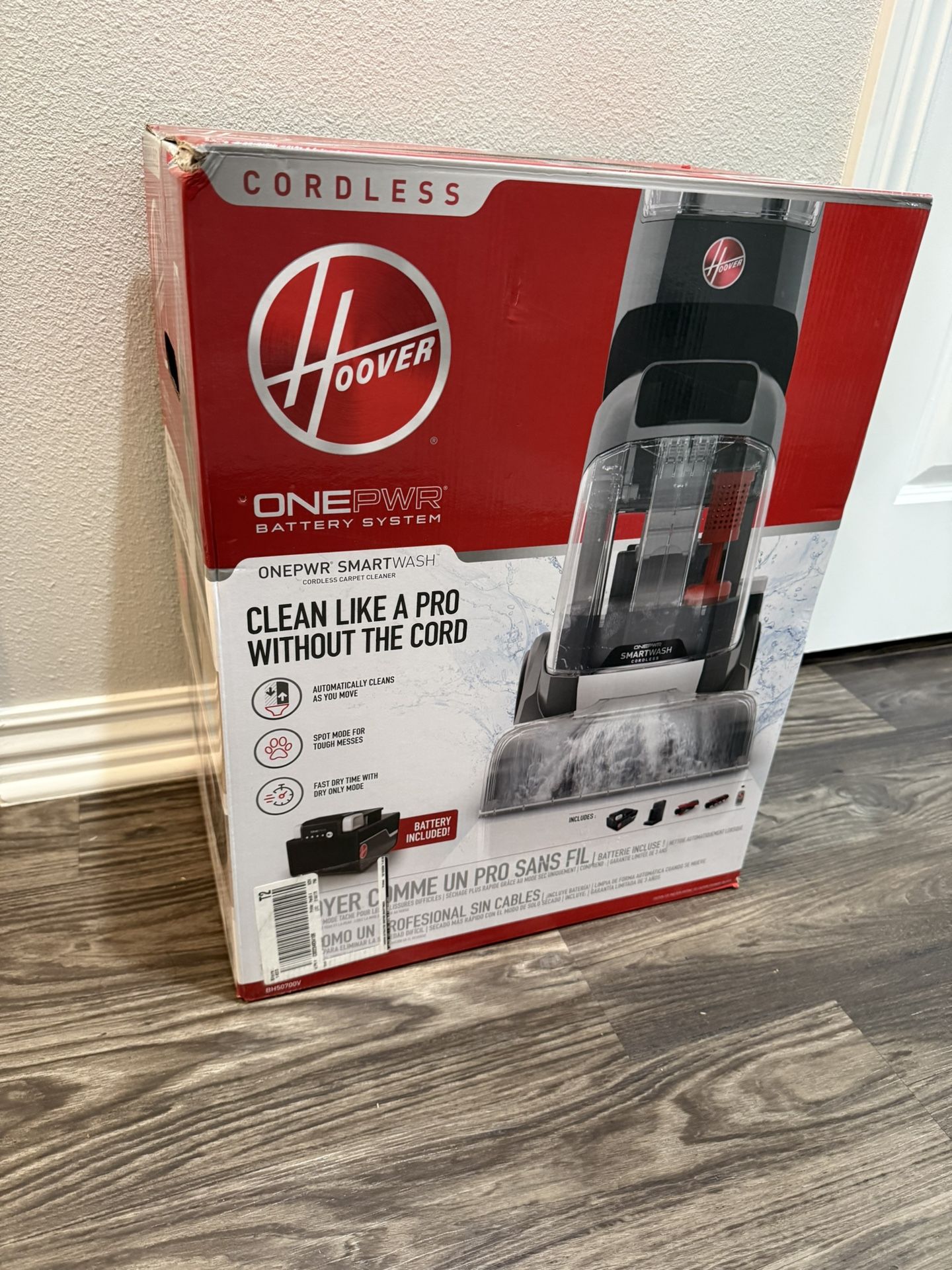 HOOVER ONEPWR SmartWash Automatic Cordless Upright Carpet Cleaner Machine - NEW