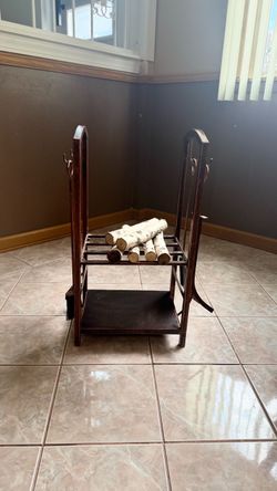 Fireplace Log Holder & Tool Set