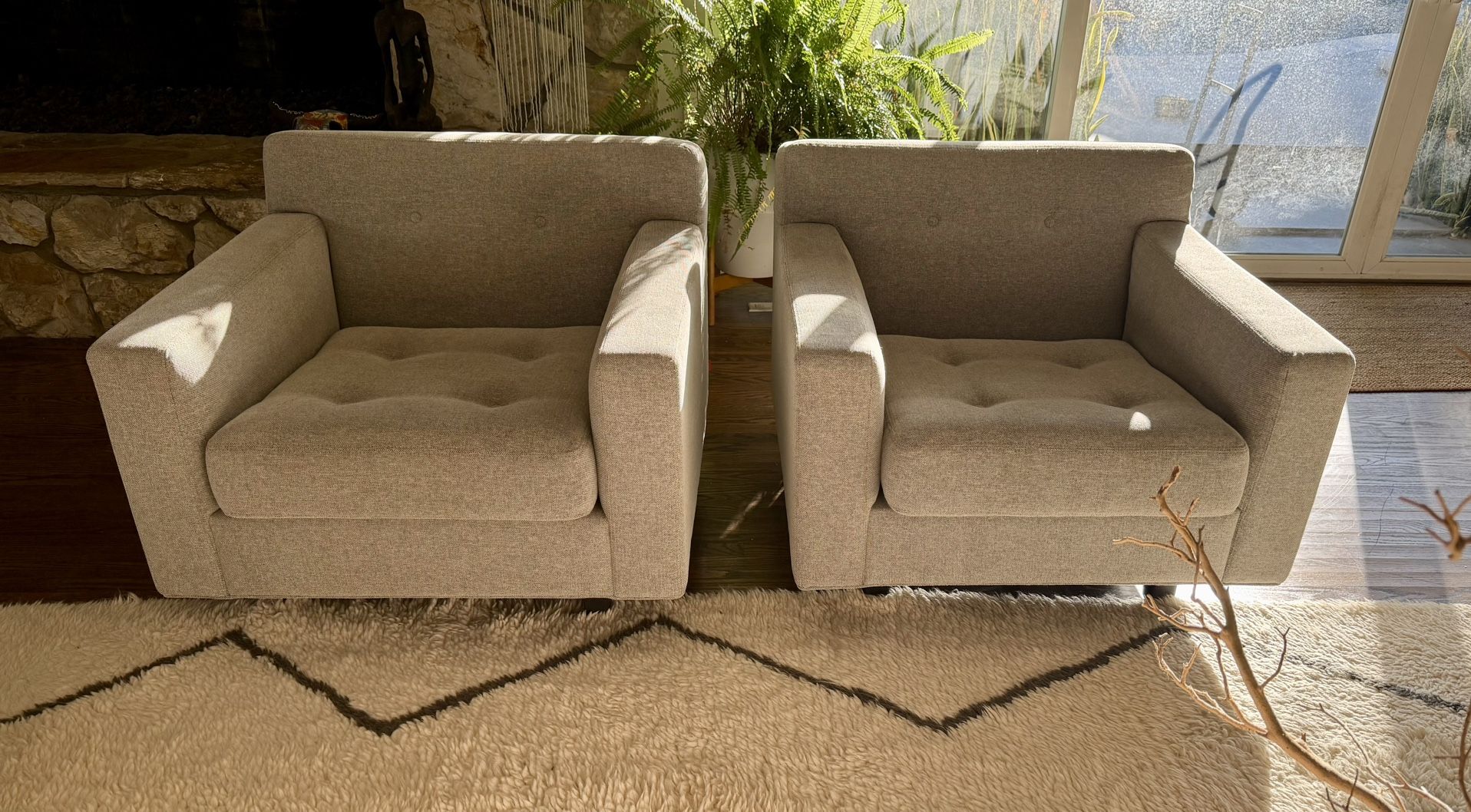 Pair of Gus Modern “Jane” Lounge Chairs - Excellent Condition