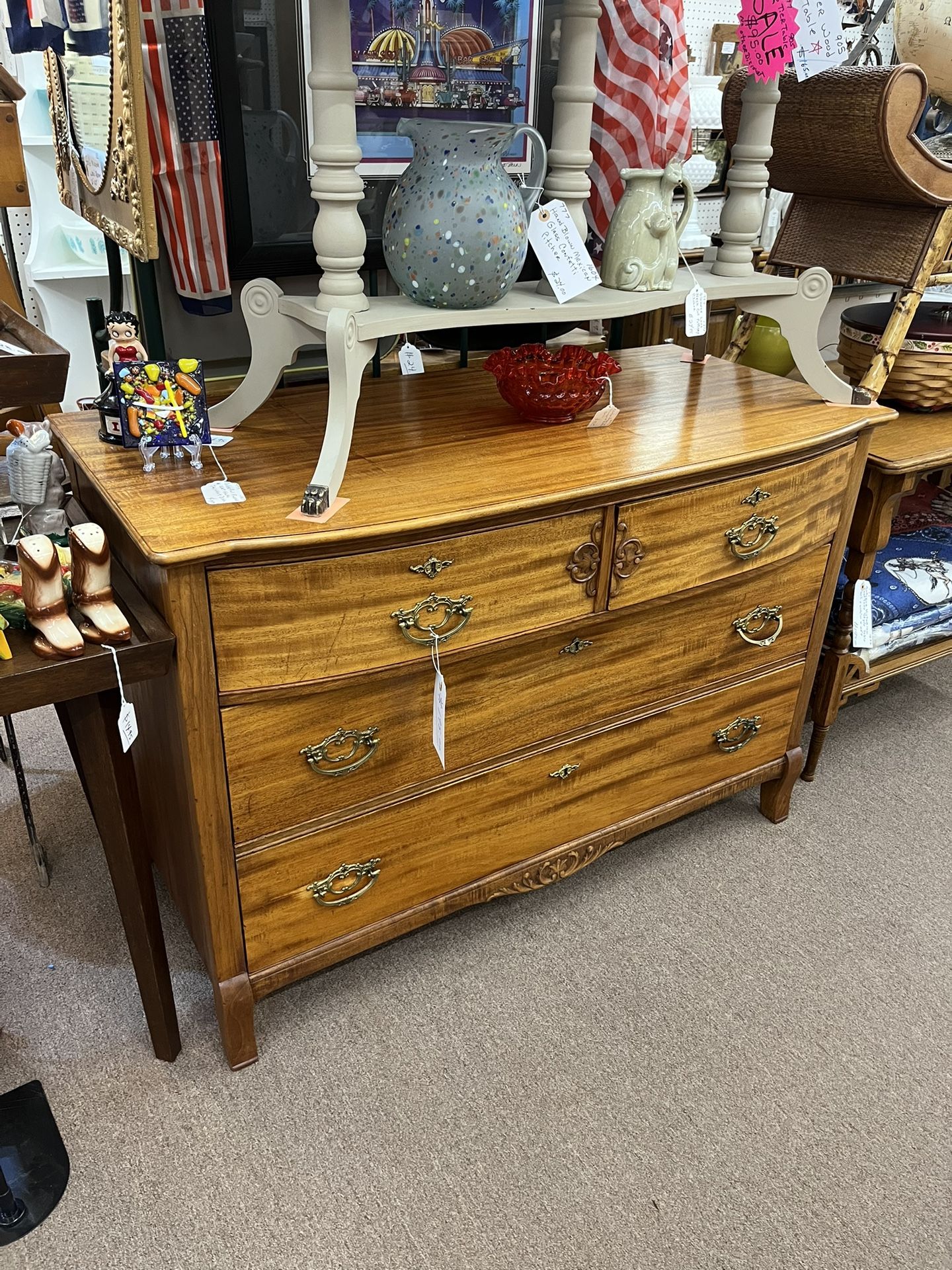 Vintage Antique Dresser w/ Brass Handles