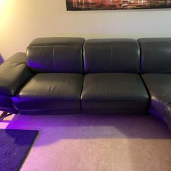 Black Leather Sectional Sofa Real Leather