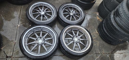3 Pieces Wheels Rims And Tires Staggered Lug Pattern 5x108mm or 5x4.25 inches