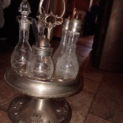 1800's-1860's 6 Bottle Victorian Condiment Set