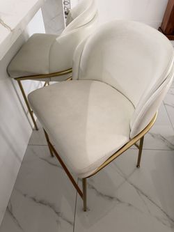 Cream/ gold bar chairs