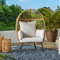 A179 $100  Ventura Boho Outdoor Wicker Stationary Kid's Egg Chair