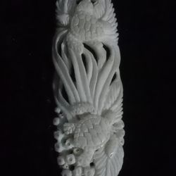 Vintage Two Loggerhead Turtle Hand Carved Charm