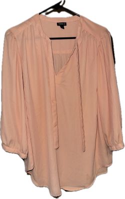 Torrid Peach Tie-Neck Blouse - Lightweight Women’s Top