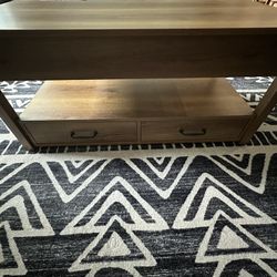 Rustic Wood Lift-Top Coffee Table w/ 2 Drawers & Shelf