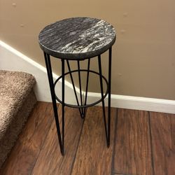 Granite Plant Stand W/ Metal Legs.