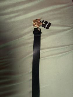 New Men’s Designer Style Belt – Black with Gold Buckle 🔥