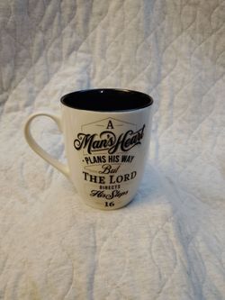 Proverbs 16:9 Bible Verse Ceramic Coffee Mug