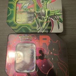 Team Rocker Mewtwo & Iron Leaves Tins 