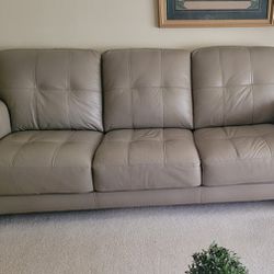 Kaleb 74" Tuffed Leather Sofa