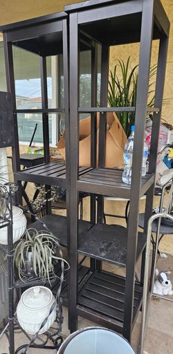 Wooden tall shelves