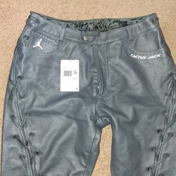 Air-Jordan Cactus Jack Leather Pants Size 8
