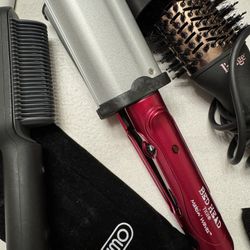 Hair Straightener/Beach Waves Crimper/Blow Dry Brush