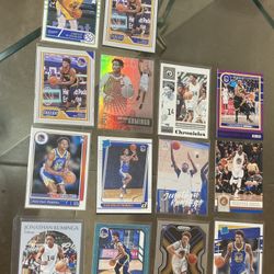 14 card NBA basketball Warriors Jonathan Kuminga James Wiseman etc Etc All cards are In good condition near mint to mint - gem. .