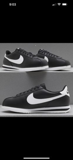 Nike Cortez Basic Black White Leather Men's Size 9/Fits Women 10.5 