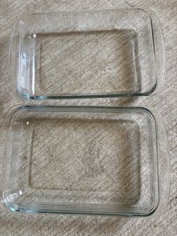 2 Pcs Clear Rectangular Glass Baking Dishes
