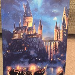 Harry Potter Boat Scene Coming Up To Hogwarts Castle Sign Tin 8" X 12"